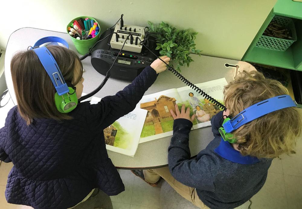 Audio books help Bains Lower Elementary students learn how to read