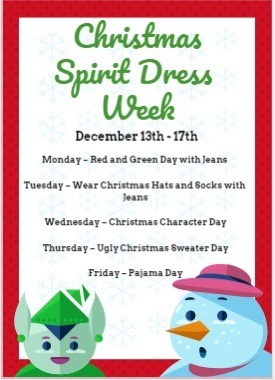 Dress in Christmas attire the week of December 13, 2021  