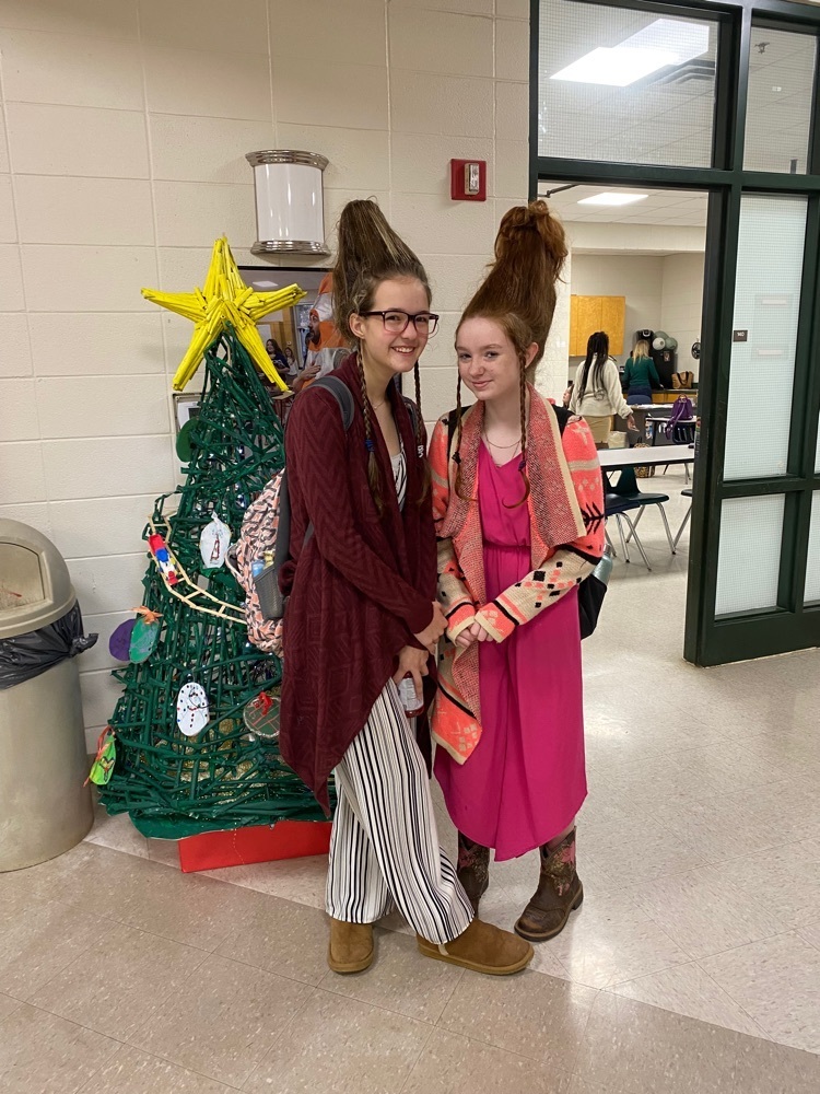 Students dress like they are from whoville. 
