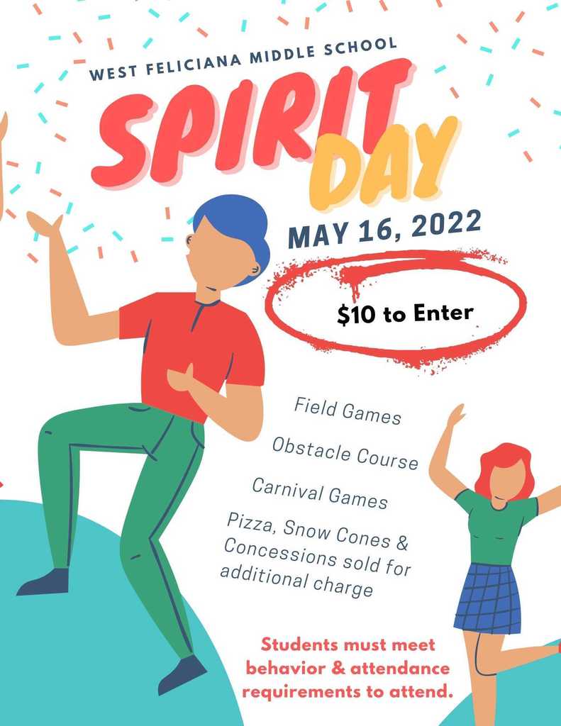Spirit Day is Monday, May 16th.