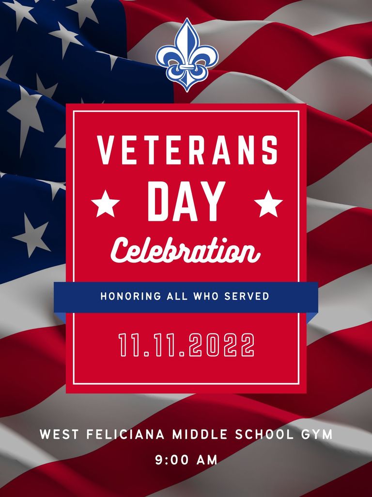 Veterans Day Celebration at 9 AM on 11/11.