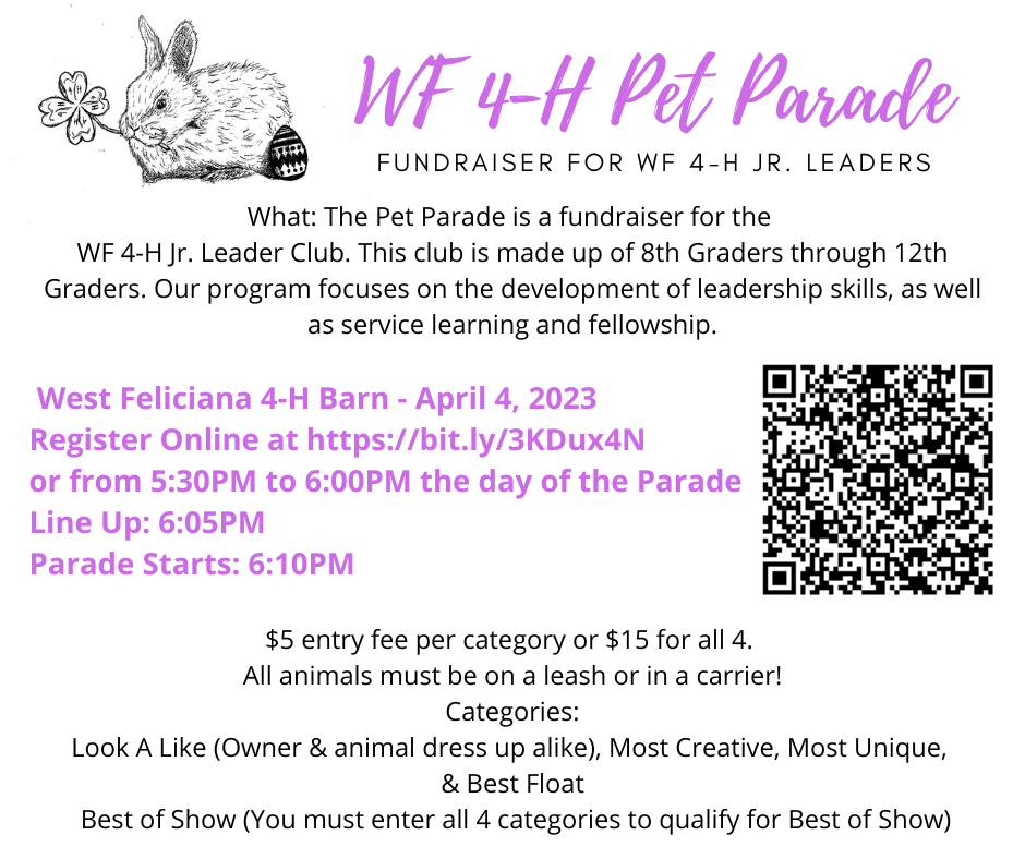4-H Pet Parade on April 4th!